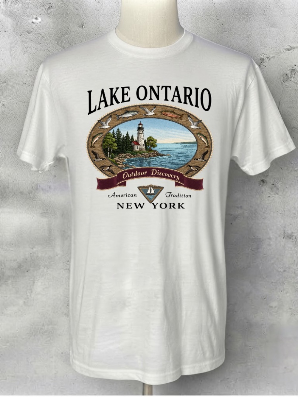 Lake Ontario New York Lighthouse Outdoor Discovery Graphic T-shirt